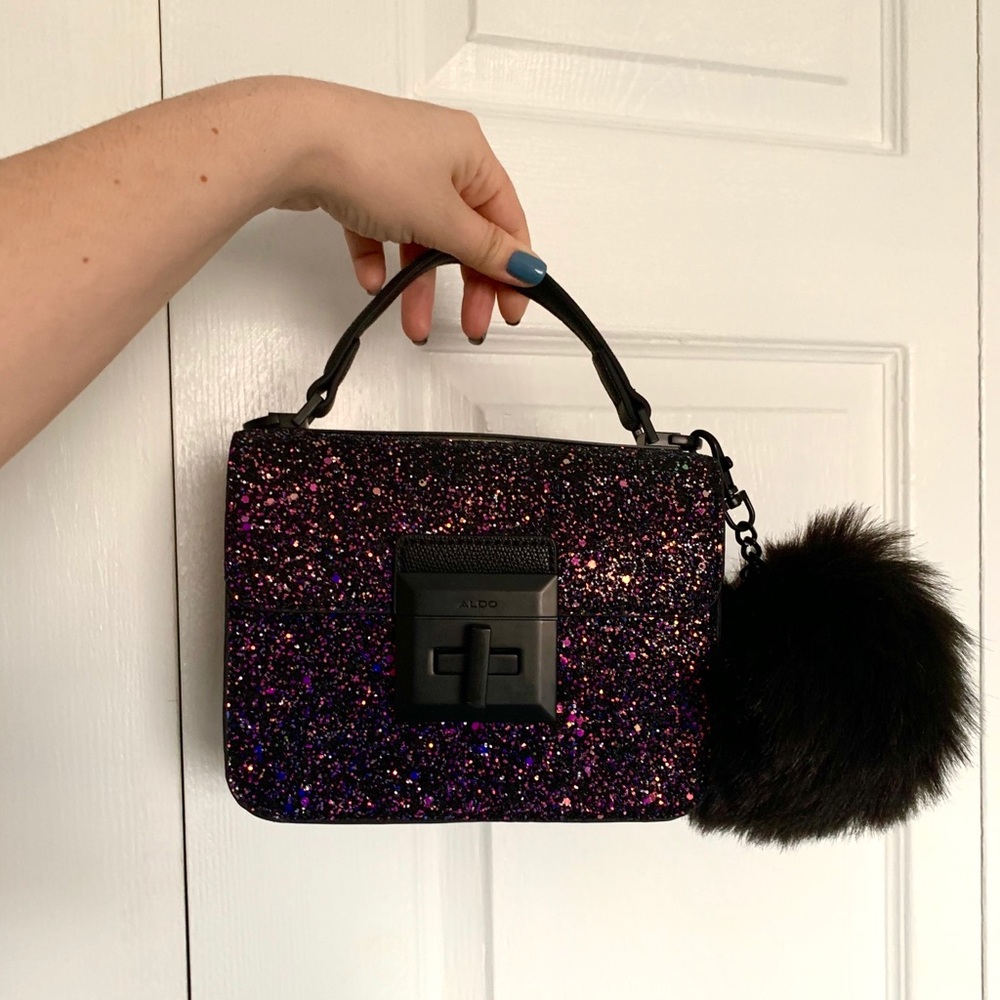 Aldo glittery black side bag brand new